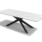 Spider – Eetkamertafel keramisch – Black / Carrara look MXC342 – 240