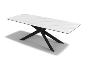 Spider – Eetkamertafel keramisch – Black / Carrara look MXC342 – 240