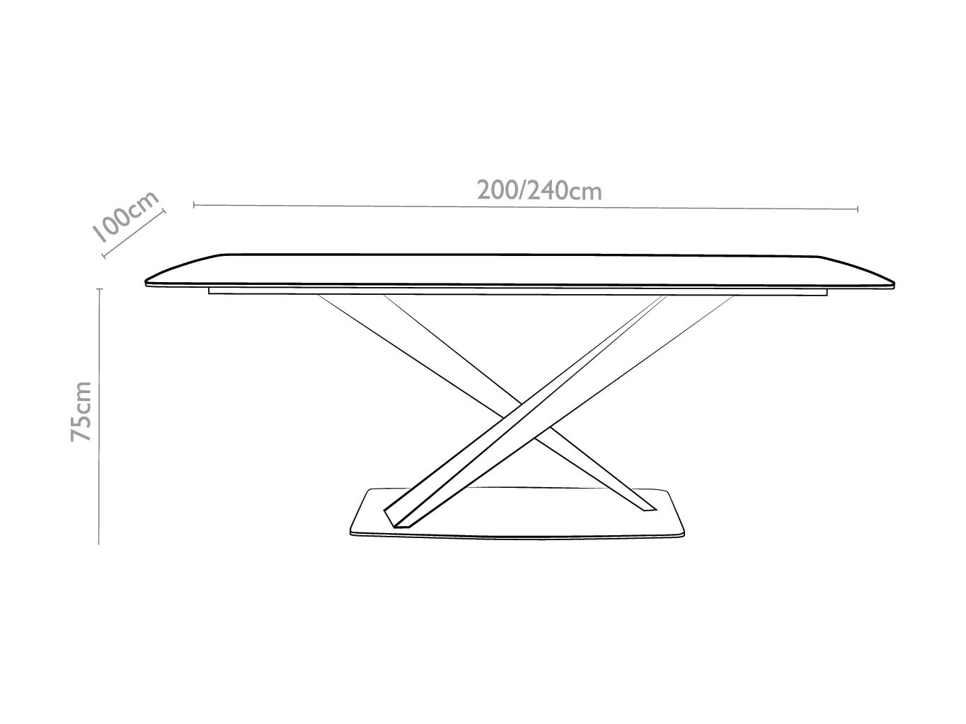 Victory – Eetkamertafel keramisch – Black / Frost Grey MXC343 – 240 - Afbeelding 7