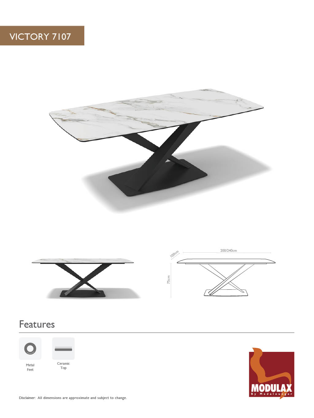 Victory – Eetkamertafel keramisch – Black / Frost Grey MXC343 – 240 - Afbeelding 8