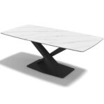 Victory – Eetkamertafel keramisch – Black / Carrara look MXC342 – 200