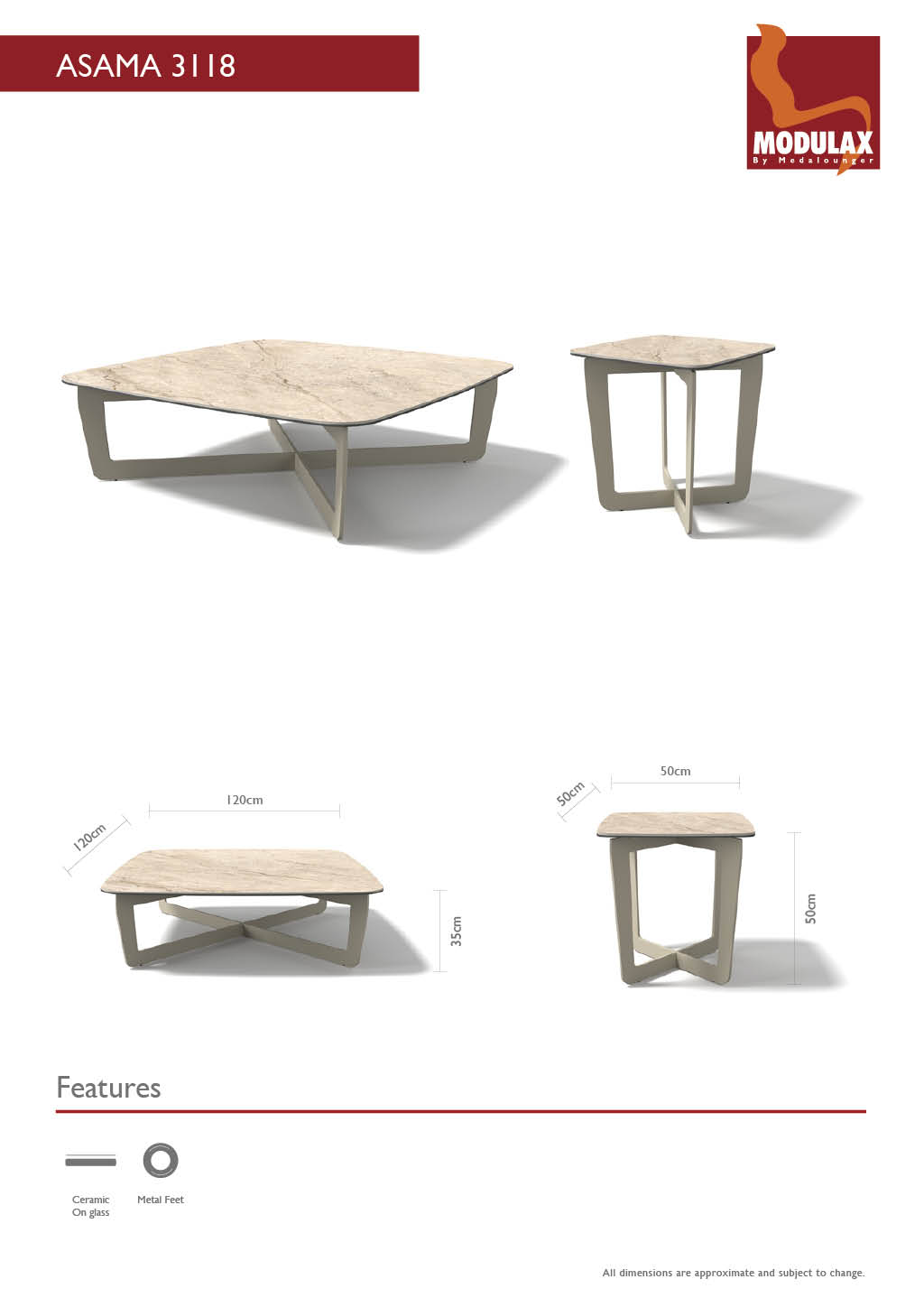Asama – Salontafel keramisch – Black / MXC134 - 120 - Afbeelding 10