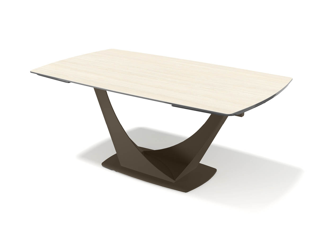 Naru – Eetkamertafel keramisch – Espresso / Travertin look MXC131 – 180 (man. verlengbaar)
