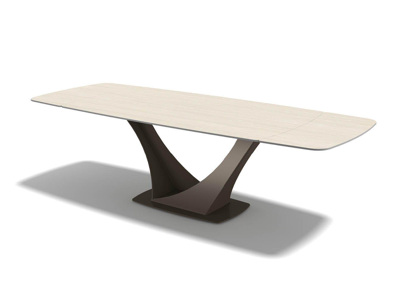 Naru – Eetkamertafel keramisch – Espresso / Travertin look MXC131 – 180 (man. verlengbaar) - Afbeelding 2