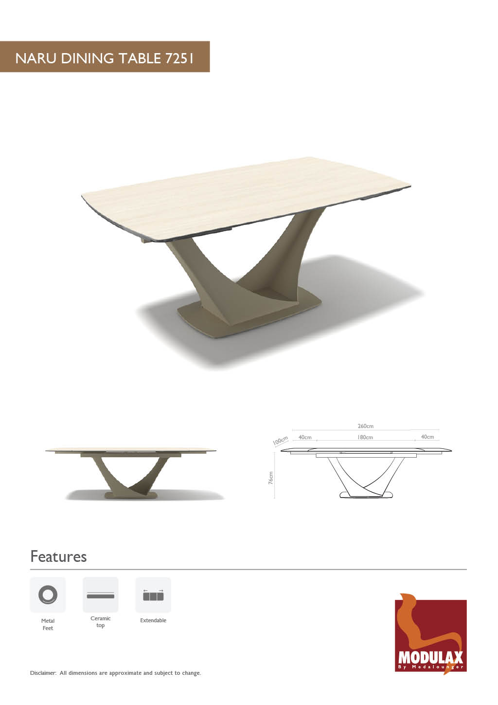 Naru – Eetkamertafel keramisch – Black / Travertin look MXC131 – 180 (man. verlengbaar) - Afbeelding 9